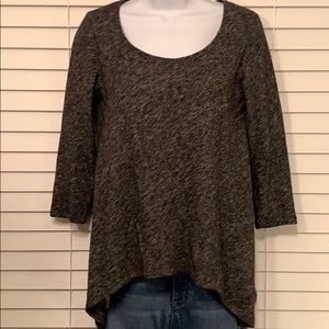 Eileen Fisher 3/4 sleeve marled stripe kni…